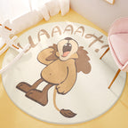 Cute Animal Pattern Rug Multi-Color Synthetic Rug Anti-Slip Back Washable Rug for Kids Room