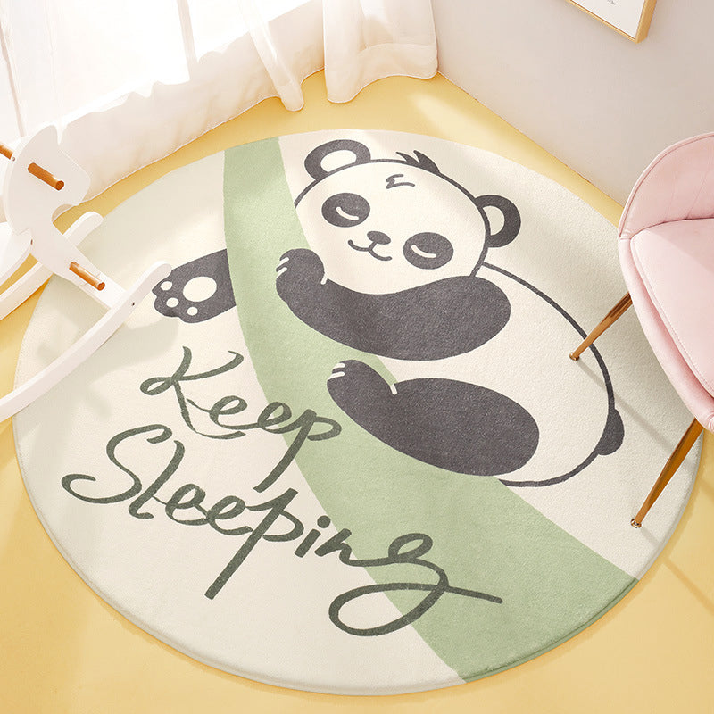 Cute Animal Pattern Rug Multi-Color Synthetic Rug Anti-Slip Back Washable Rug for Kids Room