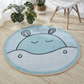 Beautiful Cartoon Printed Rug Multicolor Cotton Blend Indoor Rug Non-Slip Back Easy Care Rug with Border for the Room