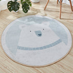 Beautiful Cartoon Printed Rug Multicolor Cotton Blend Indoor Rug Non-Slip Back Easy Care Rug with Border for the Room