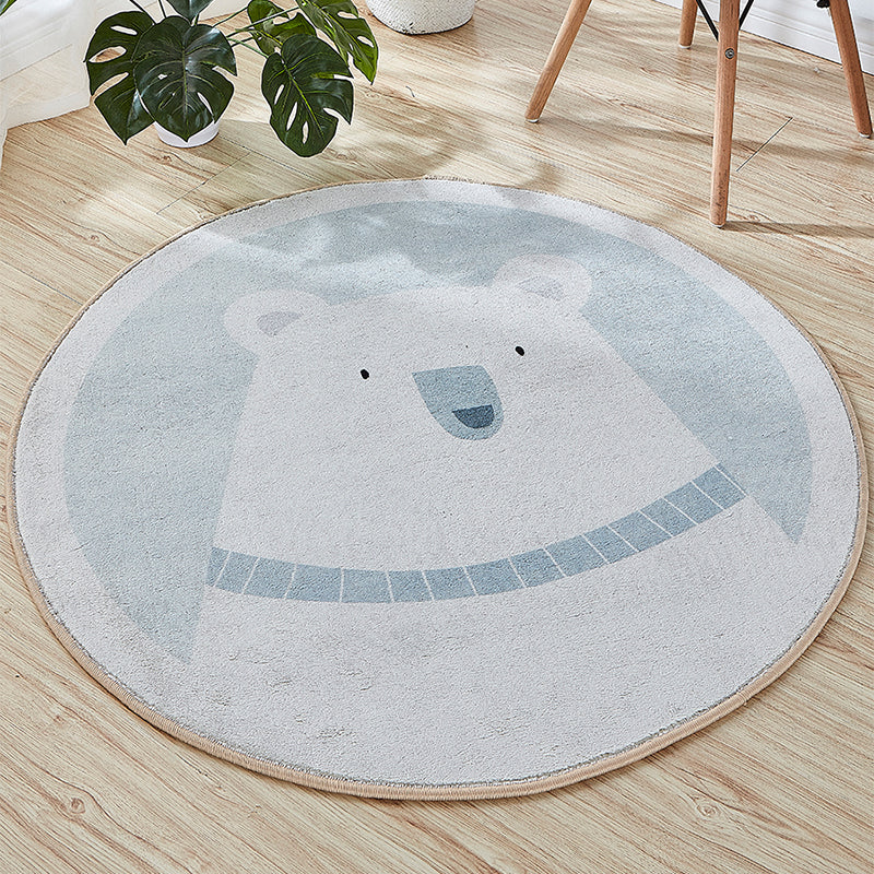Beautiful Cartoon Printed Rug Multicolor Cotton Blend Indoor Rug Non-Slip Back Easy Care Rug with Border for the Room