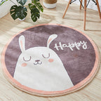 Beautiful Cartoon Printed Rug Multicolor Cotton Blend Indoor Rug Non-Slip Back Easy Care Rug with Border for the Room