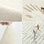 Multicolored Kids Carpet Novelty Cartoon Animal Pattern Rug Polyester Non-Slip Back Machine Washable Rug