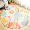 Multicolored Kids Carpet Novelty Cartoon Animal Pattern Rug Polyester Non-Slip Back Machine Washable Rug