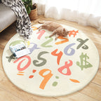 Multicolored Kids Carpet Novelty Cartoon Animal Pattern Rug Polyester Non-Slip Back Machine Washable Rug