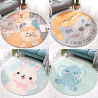 Beautiful Cartoon Printed Carpet Multi-Colored Lambswool Area Rug Washable Non-Slip Area Rug for Children's Room