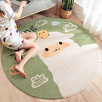 Beautiful Cartoon Printed Carpet Multi-Colored Lambswool Area Rug Washable Non-Slip Area Rug for Children's Room