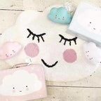 Creative Kids Room Carpet Multicolored Cartoon Printed Carpet Cotton Blend Pet Friendly Machine Washable Carpet