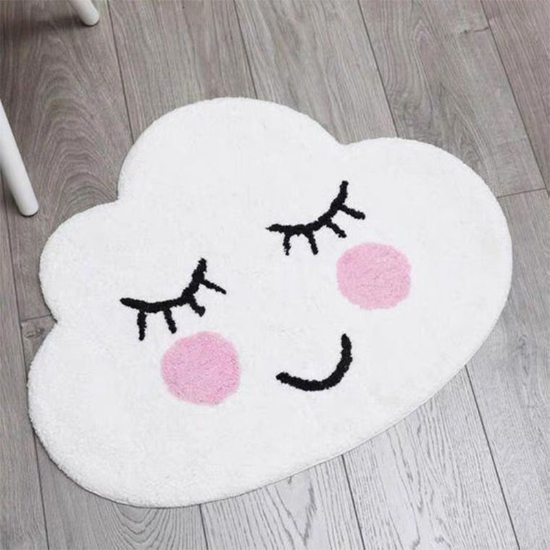 Creative Kids Room Carpet Multicolored Cartoon Printed Carpet Cotton Blend Pet Friendly Machine Washable Carpet
