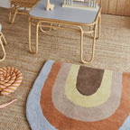 Irregular Shape Animal Pattern Carpet Multicolored Relaxing Carpet Cotton Blend Non-Slip Washable Carpet for the Nursery