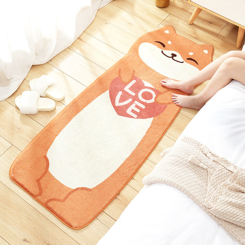 New Cartoon Animal Rug Multicolored Soothing Rug Synthetic Stain Resistant Non-Slip Rug for Children's Room