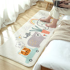 Casual Living Room Rug Multicolored Cartoon Plant Pattern Rug Synthetic Pet-Friendly Non-Slip Rug