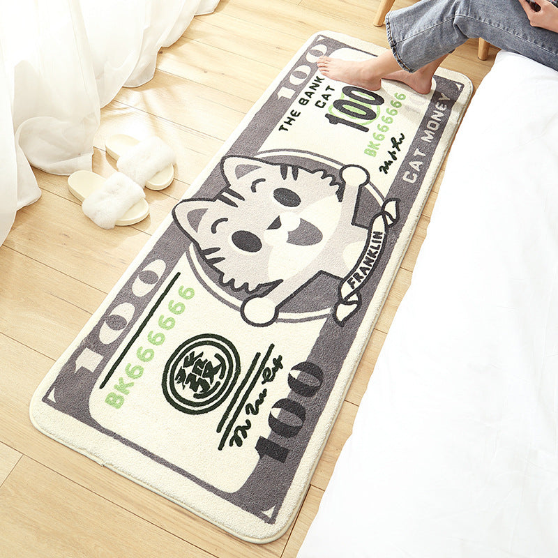 Casual Living Room Rug Multicolored Cartoon Plant Pattern Rug Synthetic Pet-Friendly Non-Slip Rug