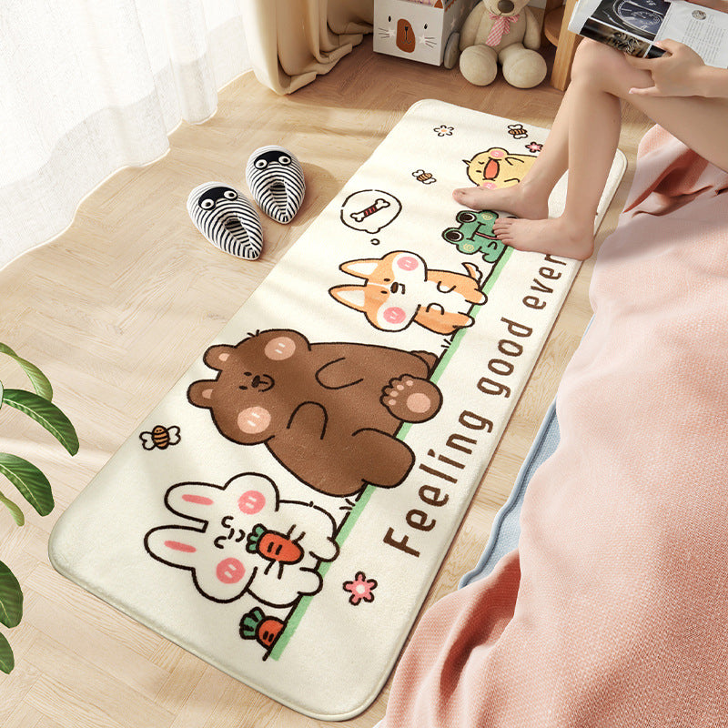 Comfort Children's Room Carpet Multicolored Cartoon Animal Area Rug Synthetic Easy Care Pet-Friendly Rug