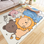 Multicolored Bedroom Rug Relaxing Animal Pattern Rug Synthetic Stain Resistant Non-Slip Indoor Rug