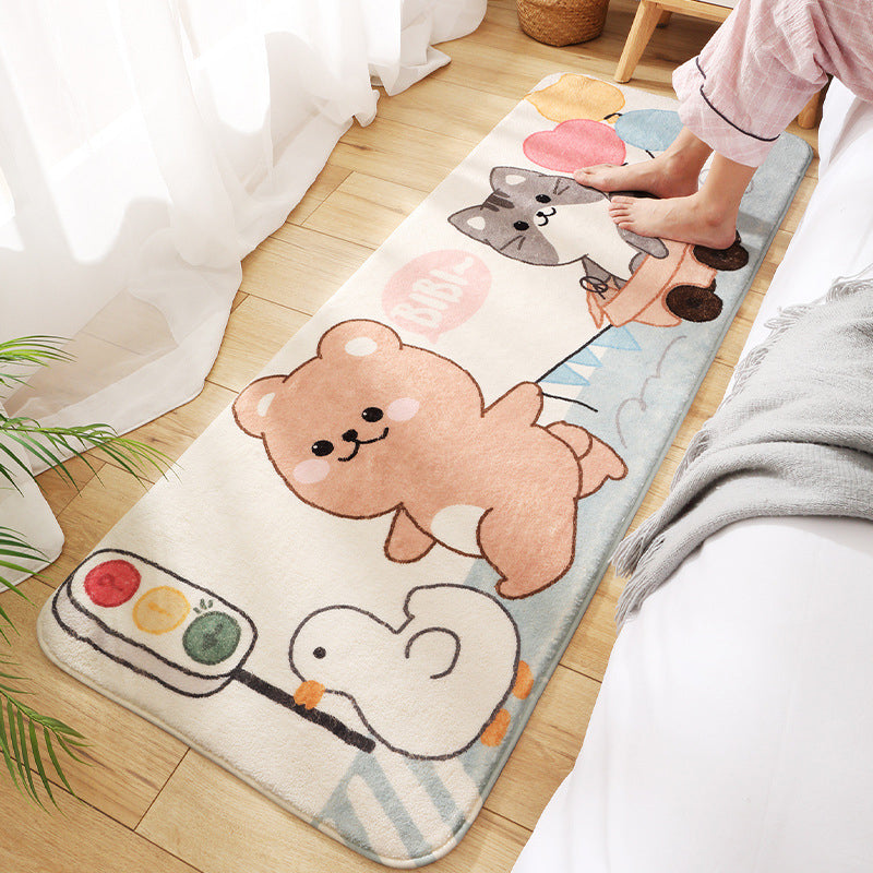 Relaxing Children's Room Carpet Colorful Cartoon Animal Printed Carpet Polypropylene Non-Slip Pet-Friendly Carpet