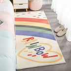 Casual abstract patterned rug Multicolored cotton blend rug pet-friendly washable indoor rug for bedroom
