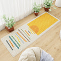 Casual abstract patterned rug Multicolored cotton blend rug pet-friendly washable indoor rug for bedroom