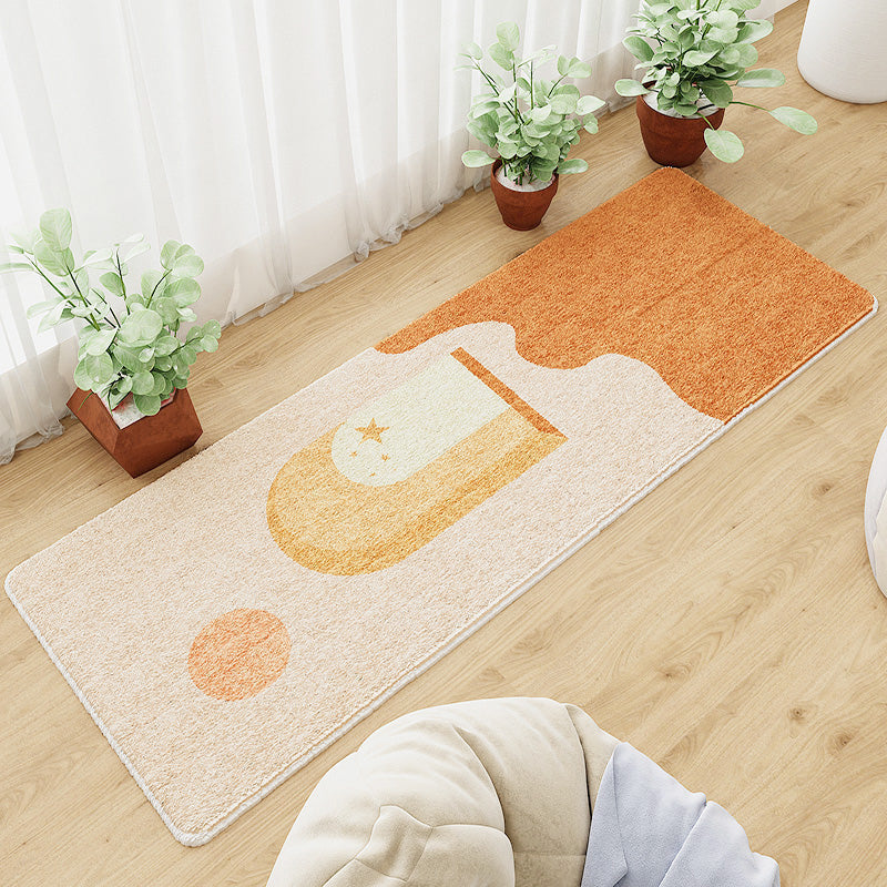 Casual abstract patterned rug Multicolored cotton blend rug pet-friendly washable indoor rug for bedroom