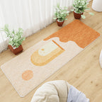 Casual abstract patterned rug Multicolored cotton blend rug pet-friendly washable indoor rug for bedroom