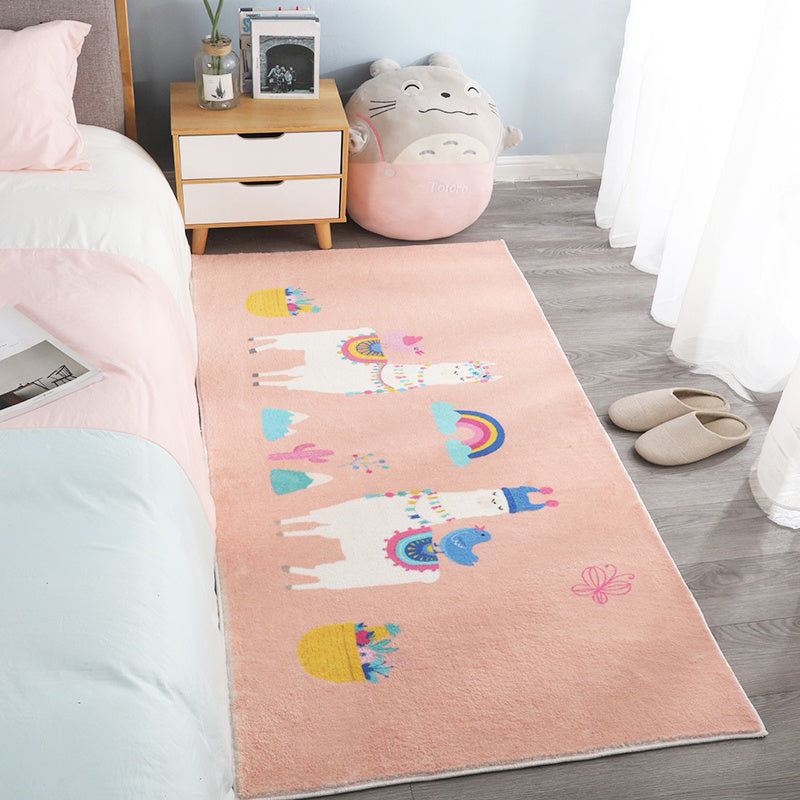 Beautiful Relaxation Carpet Multicolored Cartoon Animal Print Carpet Pet Friendly Easy Care Area Rug for the Children's Room