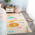 Natural Cartoon Animal Rug Multicolored Cotton Blend Rug Pet Friendly Washable Indoor Carpet for Children's Room