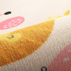 Natural Cartoon Animal Rug Multicolored Cotton Blend Rug Pet Friendly Washable Indoor Carpet for Children's Room