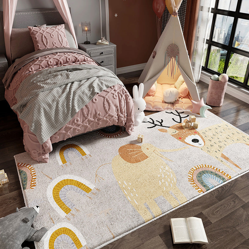 Colorful Children's Room Carpet Calming Abstract Print Carpet Cotton Blend Pet-Friendly Rug