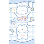 Relaxing Cartoon Bear Print Rug Multicolored Cotton Blend Rug Machine Washable Pet-Friendly Rug for Kids Room