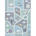 Simple Children's Room Carpet Multicolored Cartoon Animal Area Rug Cotton Blend Pet Friendly Washable Rug