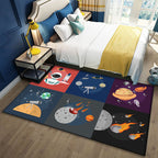Multi-Color Children's Room Rug Cute Cartoon Animal Print Rug Polyester Pet-Friendly Easy Care Area Rug