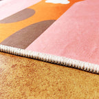 Multi-Color Children's Room Rug Cute Cartoon Animal Print Rug Polyester Pet-Friendly Easy Care Area Rug