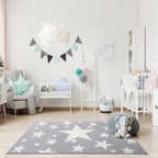 Colorful Kids Room Rug Comfort Polka Dot Print Rug Cotton Blend Pet Friendly Washable Rug