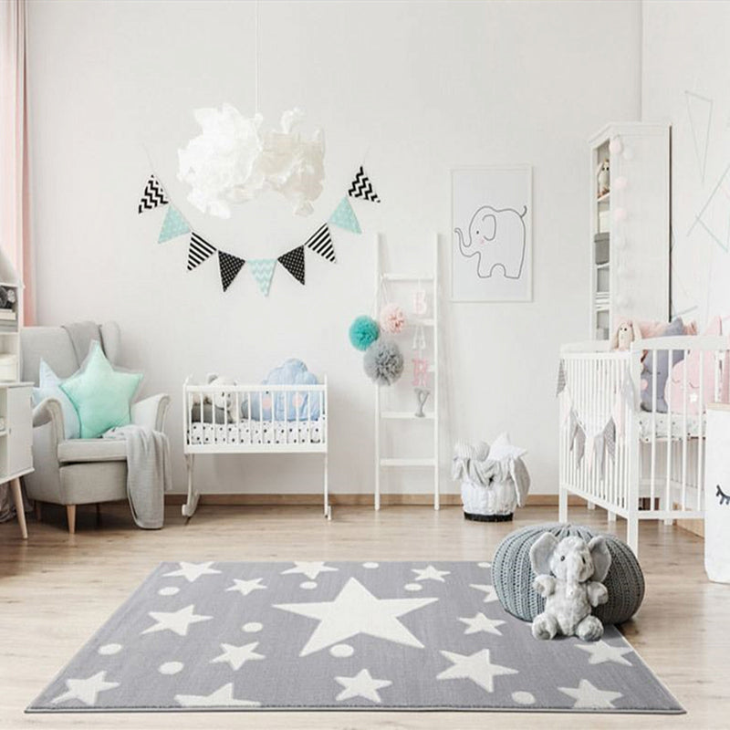 Colorful Kids Room Rug Comfort Polka Dot Print Rug Cotton Blend Pet Friendly Washable Rug
