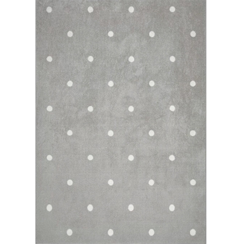 Colorful Kids Room Rug Comfort Polka Dot Print Rug Cotton Blend Pet Friendly Washable Rug