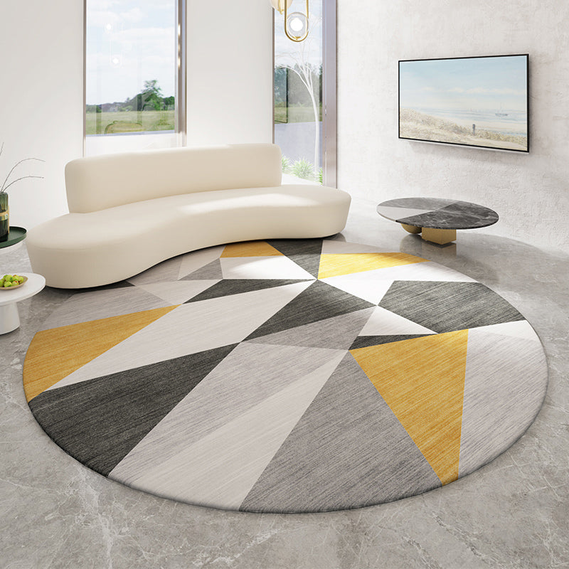 Casual Minimalist Area Rug Multi-color Geometric Pattern Carpet Anti-slip Backing Carpet for Bedroom