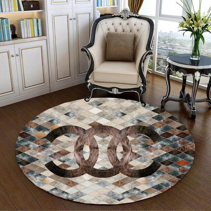 Creative Abstract Printed Area Rug Multicolor Synthetic Carpet Non-Slip Back Stain Resistant Rug for Bedroom