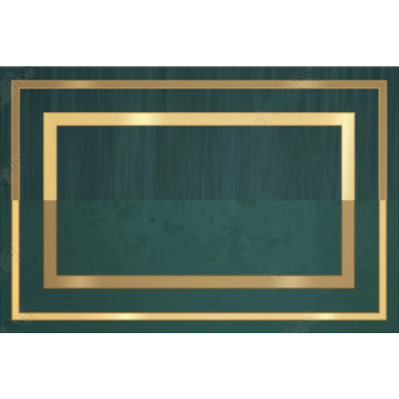 Novelty Geometric Pattern Rug Green Polypropylene Rug Stain Resistant Non-Slip Rug for Room Decor