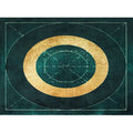 Blackgreen Living Room Carpet Trendy Geometric Pattern Area Carpet Cotton Blend Pet Friendly Carpet