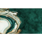 Modern Abstract Patterned Rug Dark Green Cotton Blend Carpet Easy Care Pet Friendly Rug for the Living Room