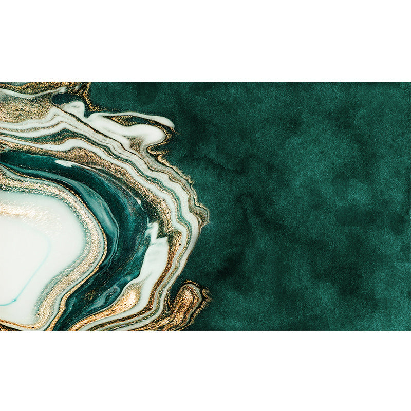 Modern Abstract Patterned Rug Dark Green Cotton Blend Carpet Easy Care Pet Friendly Rug for the Living Room