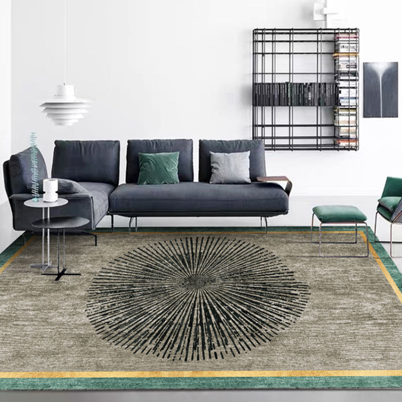 Multi-colored room rug Contemporary geo print rug polyester machine washable pet friendly indoor rug