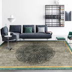 Multi-colored room rug Contemporary geo print rug polyester machine washable pet friendly indoor rug