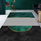 Novelty Bedroom Carpet Multi-Colored Geometric Print Indoor Carpet Synthetic Non-Slip Back Washable Carpet