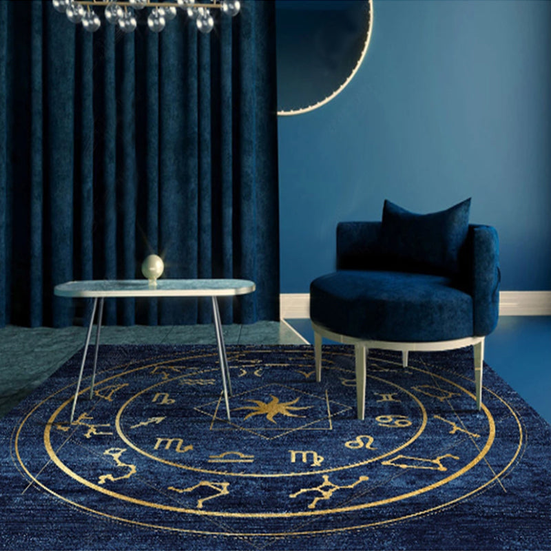 Novelty Bedroom Carpet Multi-Colored Geometric Print Indoor Carpet Synthetic Non-Slip Back Washable Carpet