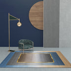 Nordic Geo patterned rug Gray Blue Polypropylene rug with non-slip backing Easy-care rug for room decoration