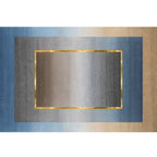 Nordic Geo patterned rug Gray Blue Polypropylene rug with non-slip backing Easy-care rug for room decoration