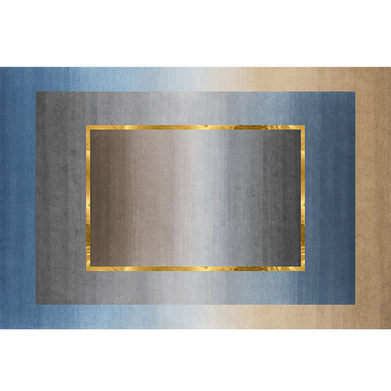 Nordic Geo patterned rug Gray Blue Polypropylene rug with non-slip backing Easy-care rug for room decoration