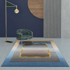 Nordic Geo patterned rug Gray Blue Polypropylene rug with non-slip backing Easy-care rug for room decoration