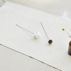 Simple solid color rug white cotton indoor rug handcrafted easy-care rug with fringes for the room